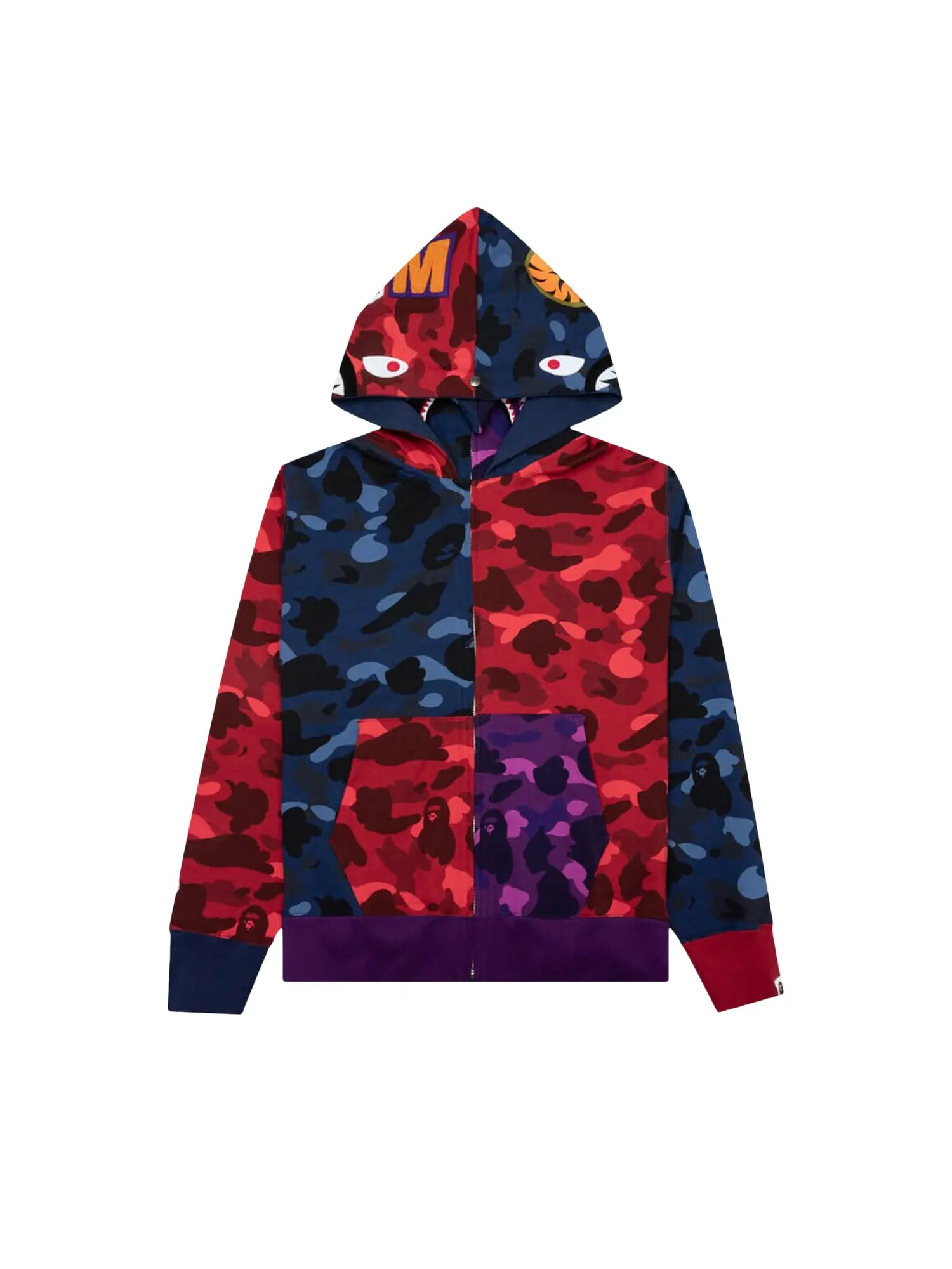BAPE Crazy Shark Широкая толстовка на молнии с двойной молнией — изображение 1 из 2, мульти