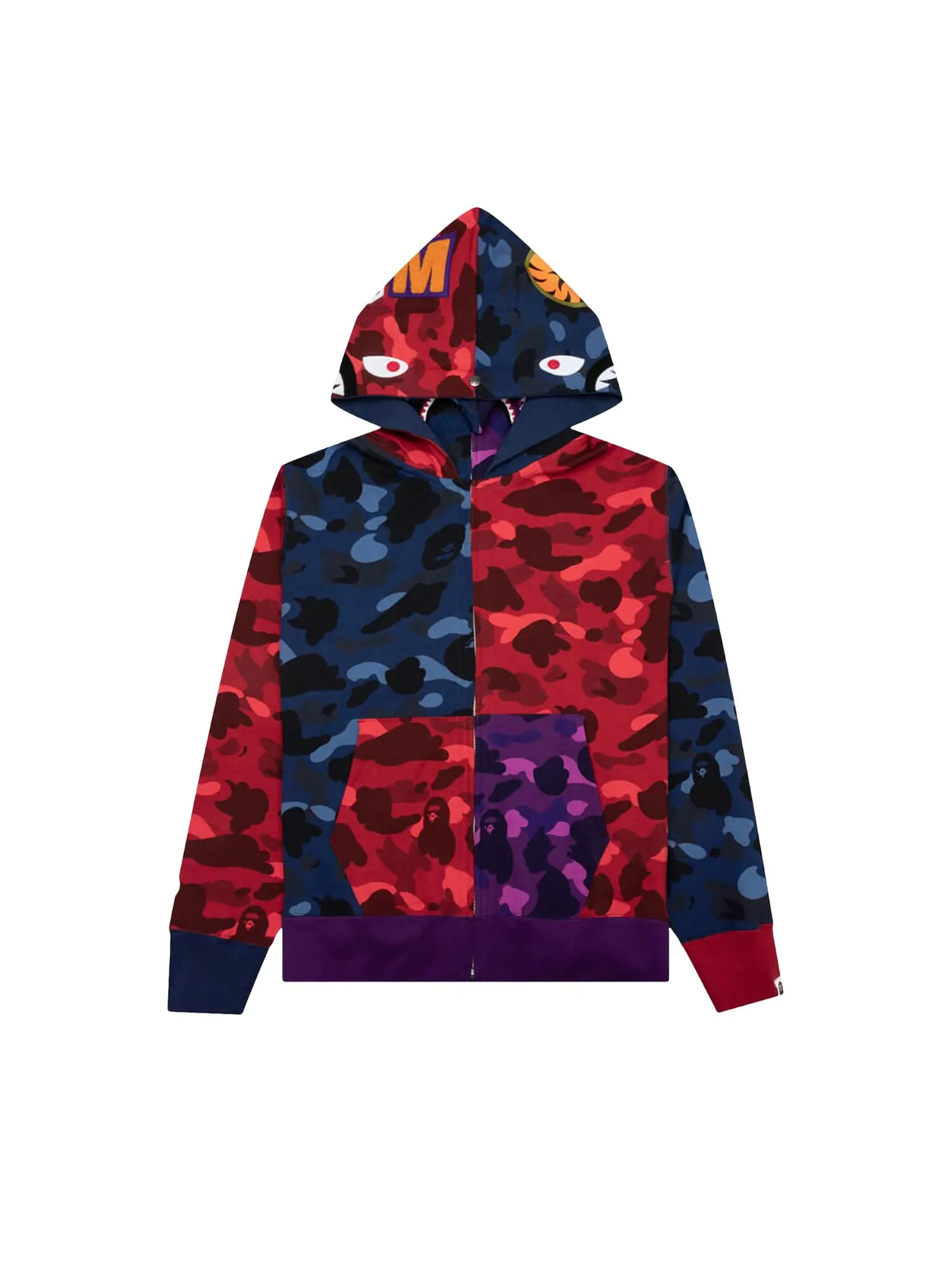 BAPE Crazy Shark Широкая толстовка на молнии с двойной молнией — изображение 1 из 2, мульти