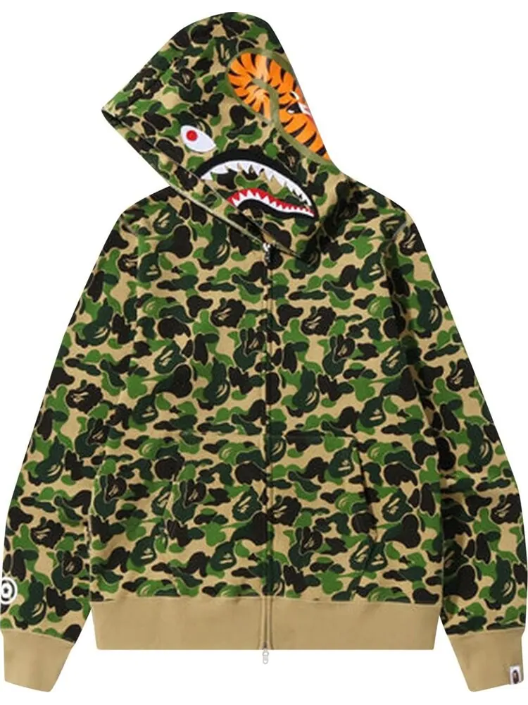 Худи BAPE ABC Camo Shark Full Zip Hoodie Green — изображение 2 из 2, зеленый