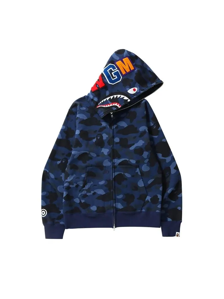 Худи BAPE Color Camo Shark Full Zip 'Navy' — изображение 1 из 1, синий