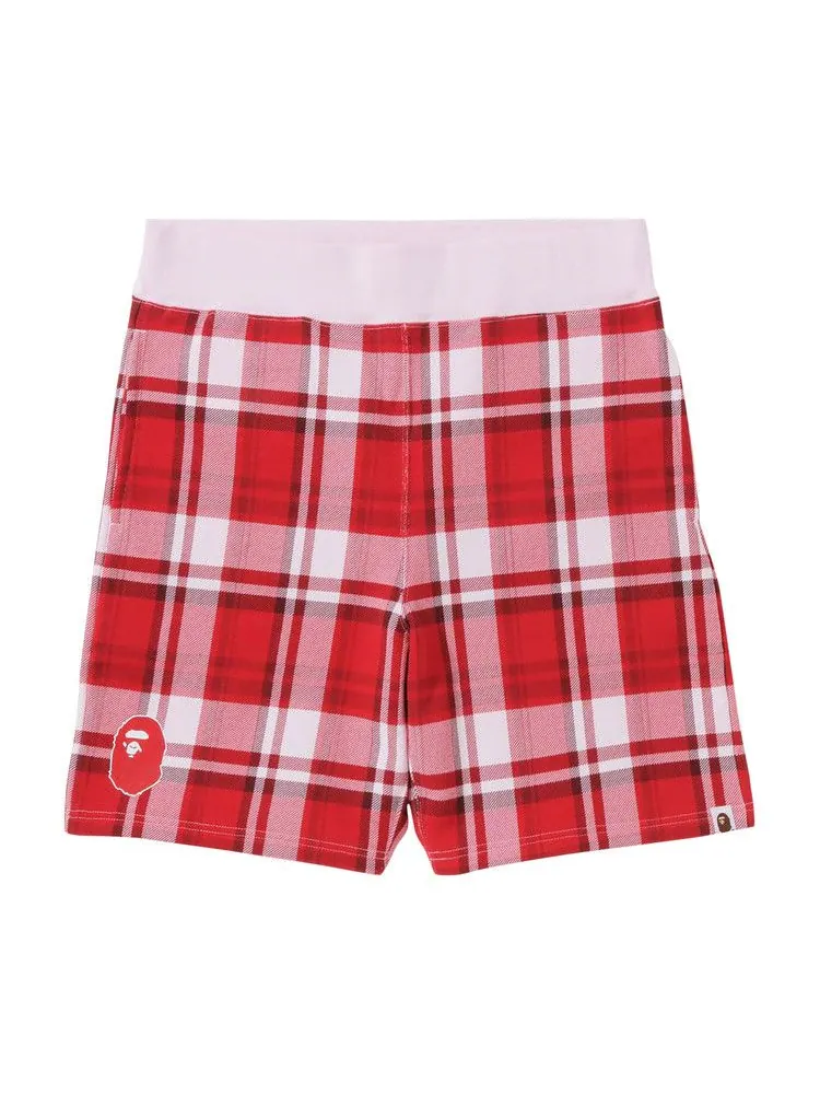 Спортивные шорты BAPE Check Gift Sweatshorts — изображение 1 из 2, красный