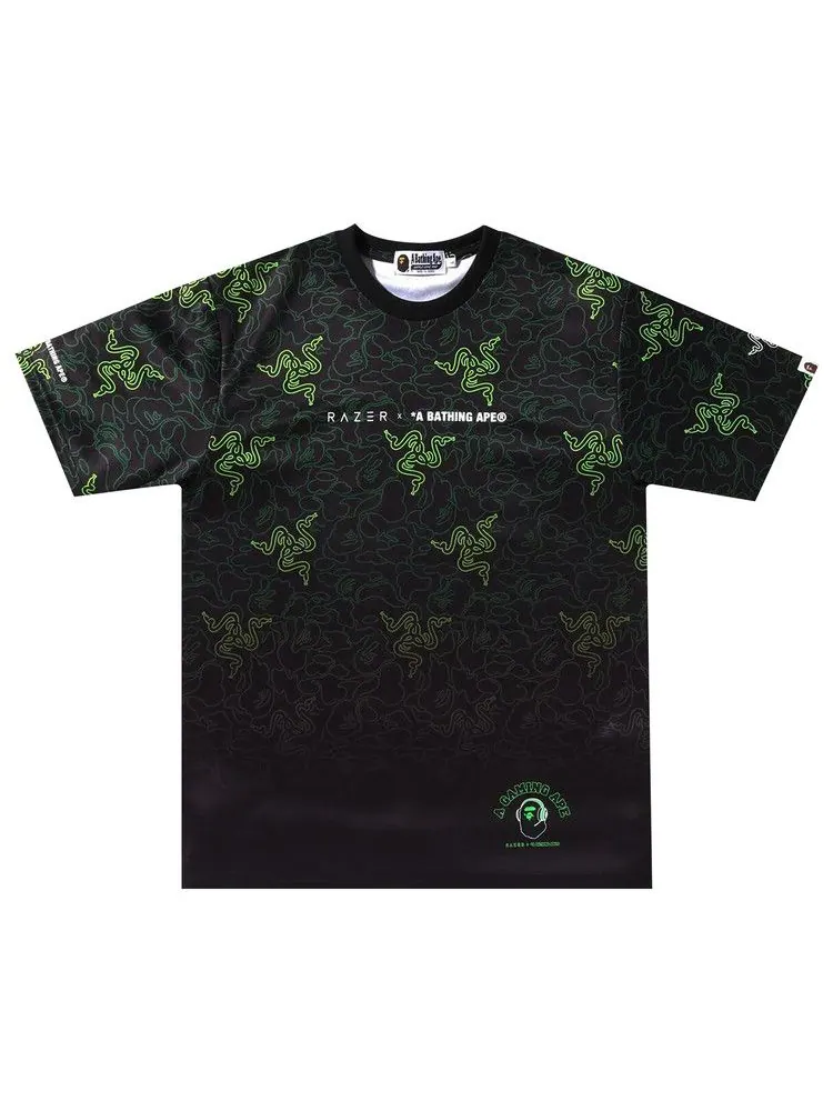 Футболка BAPE x Razer Neon Camo Team Tee 'Green' — изображение 1 из 2, зеленый