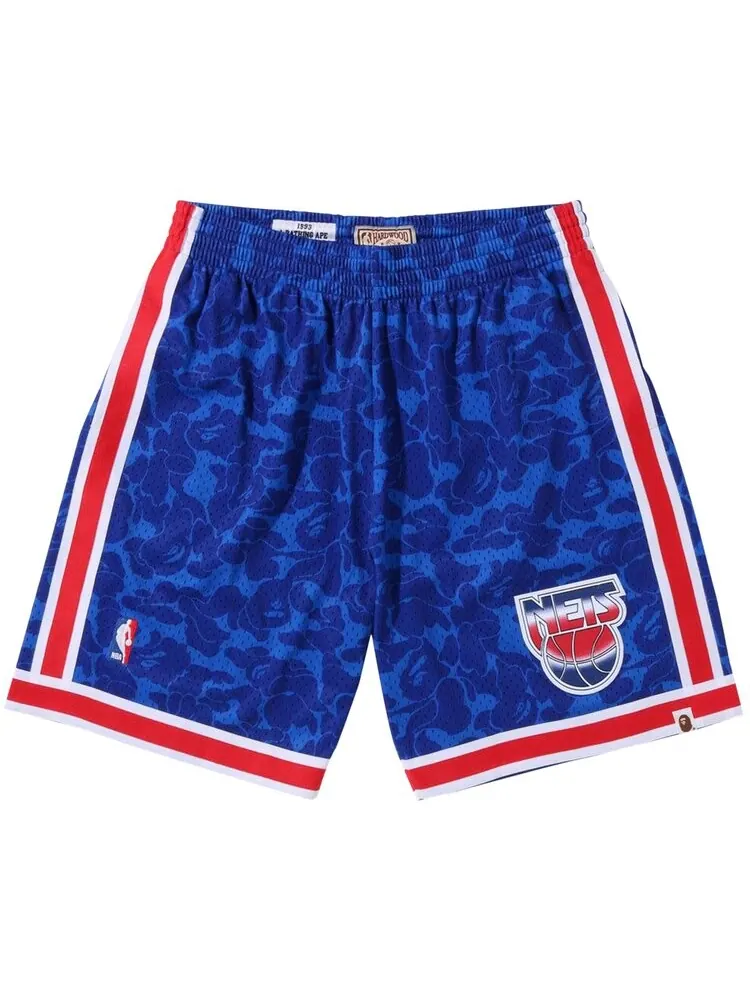 Шорты BAPE x Mitchell & Ness New Jersey Nets Shorts — изображение 1 из 2, синий