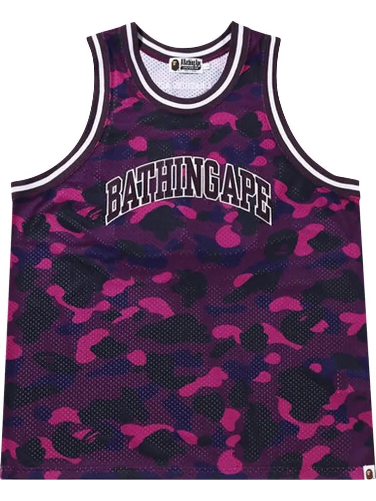 Топ BAPE Color Camo Basketball Tank Top 'Purple' — изображение 1 из 2, фиолетовый