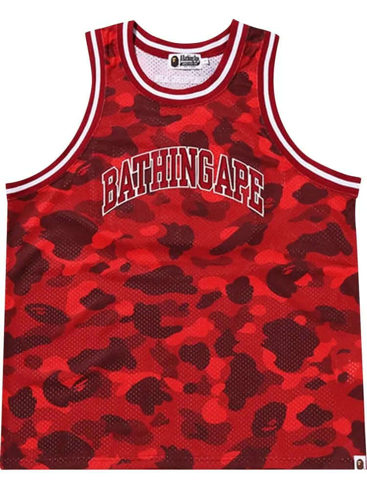 Топ BAPE Color Camo Basketball Tank Top 'Red' — изображение 1 из 2, красный