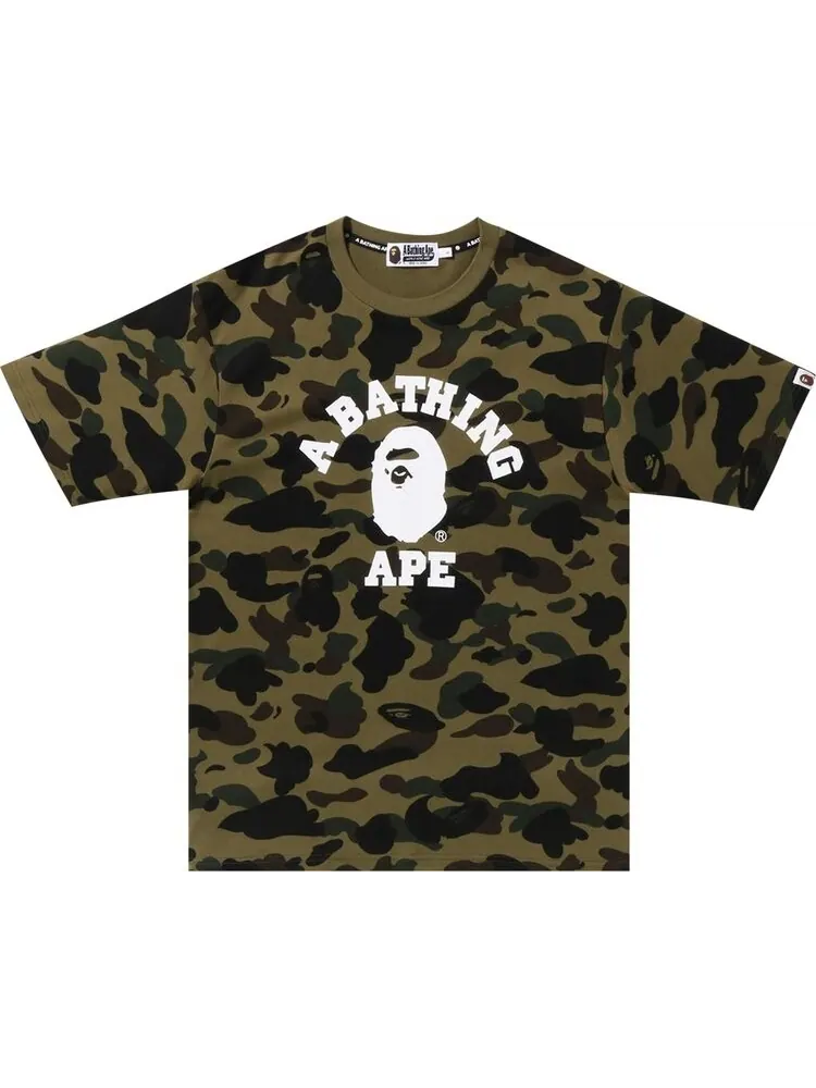 Футболка BAPE 1st Camo College Tee 'Green' — изображение 1 из 1, зеленый