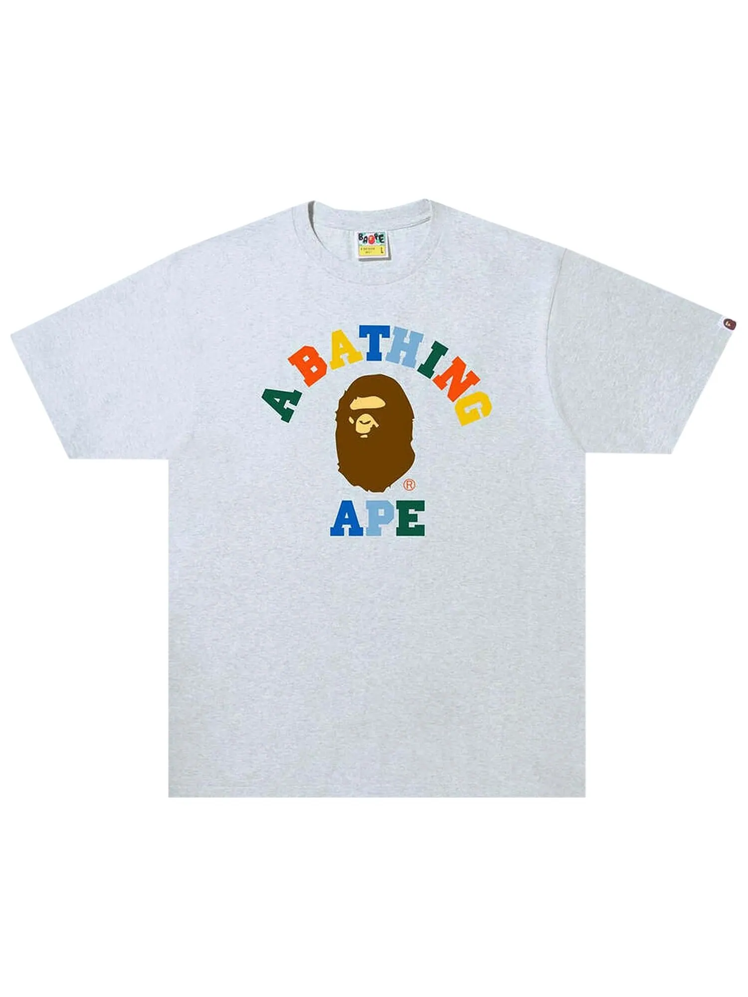 Футболка BAPE College, Серая — изображение 1 из 1, серый