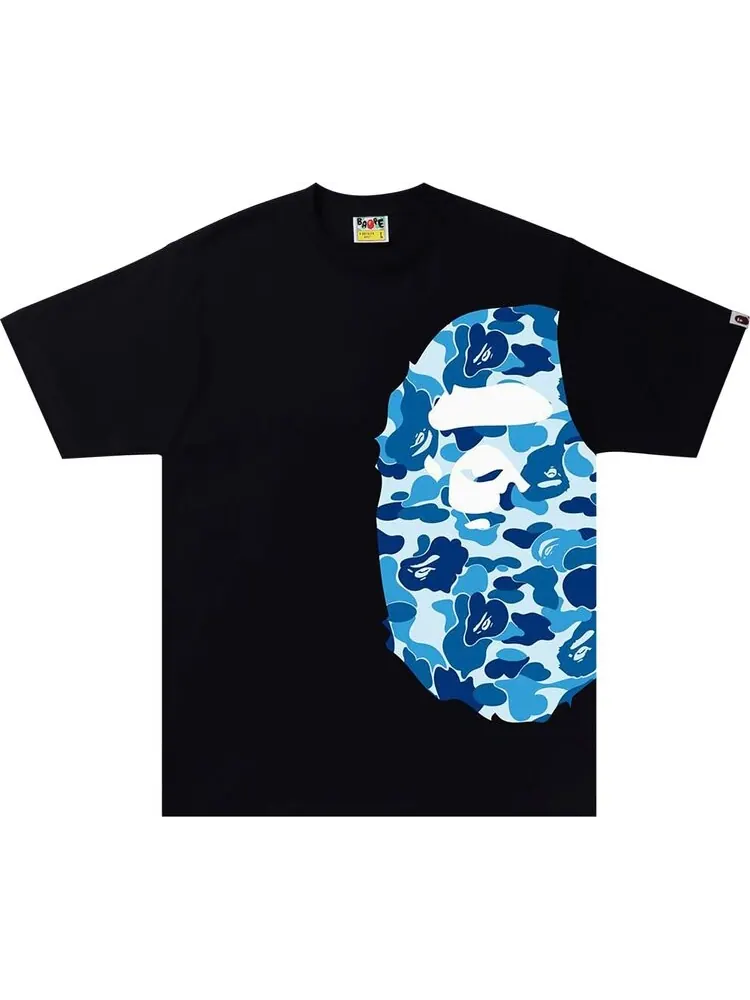 Футболка BAPE ABC Camo Side Big Ape Head Tee 'Black/Blue' — изображение 1 из 1, черный