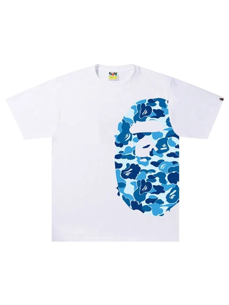 Футболка BAPE ABC Camo Side Big Ape Head Tee 'White/Blue' — изображение 1 из 1, белый