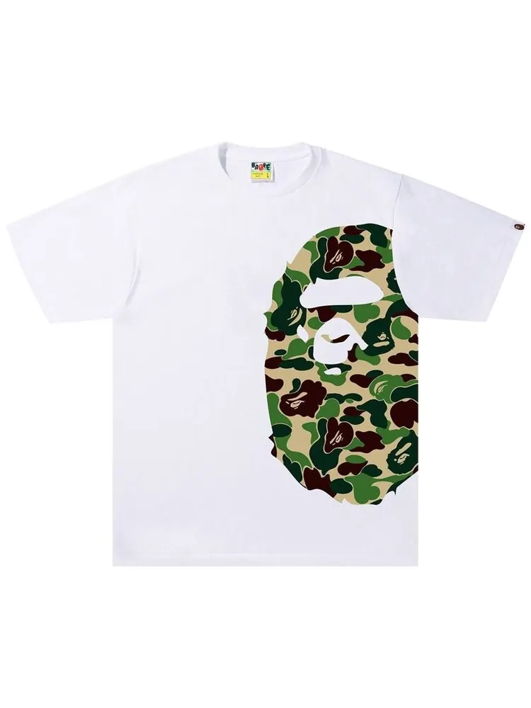 Футболка BAPE ABC Camo Side Big Ape Head Tee 'White/Green' — изображение 1 из 1, белый