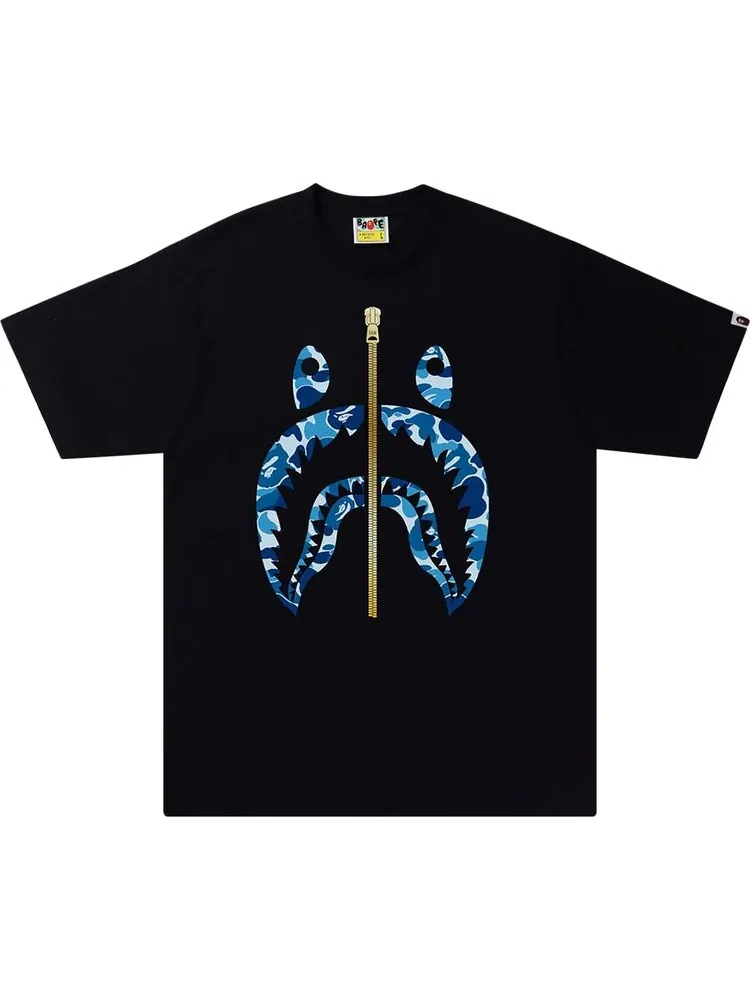 Футболка BAPE ABC Camo Shark Tee 'Black/Blue' — изображение 1 из 1, черный
