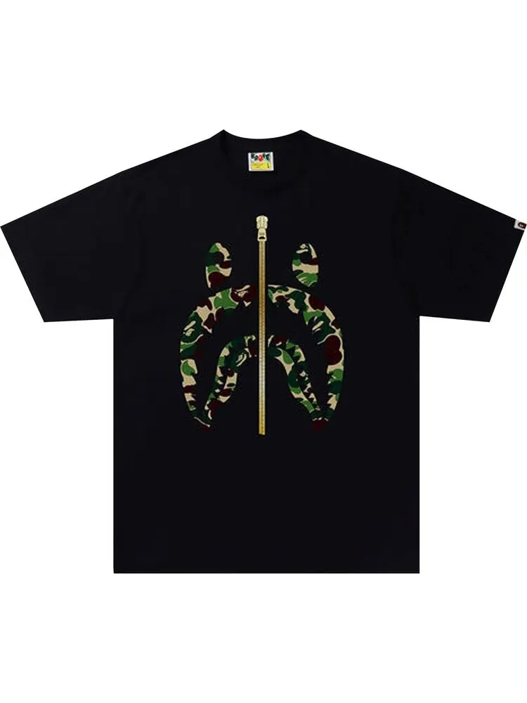 Футболка BAPE ABC Camo Shark Tee 'Black/Green' — изображение 1 из 1, черный