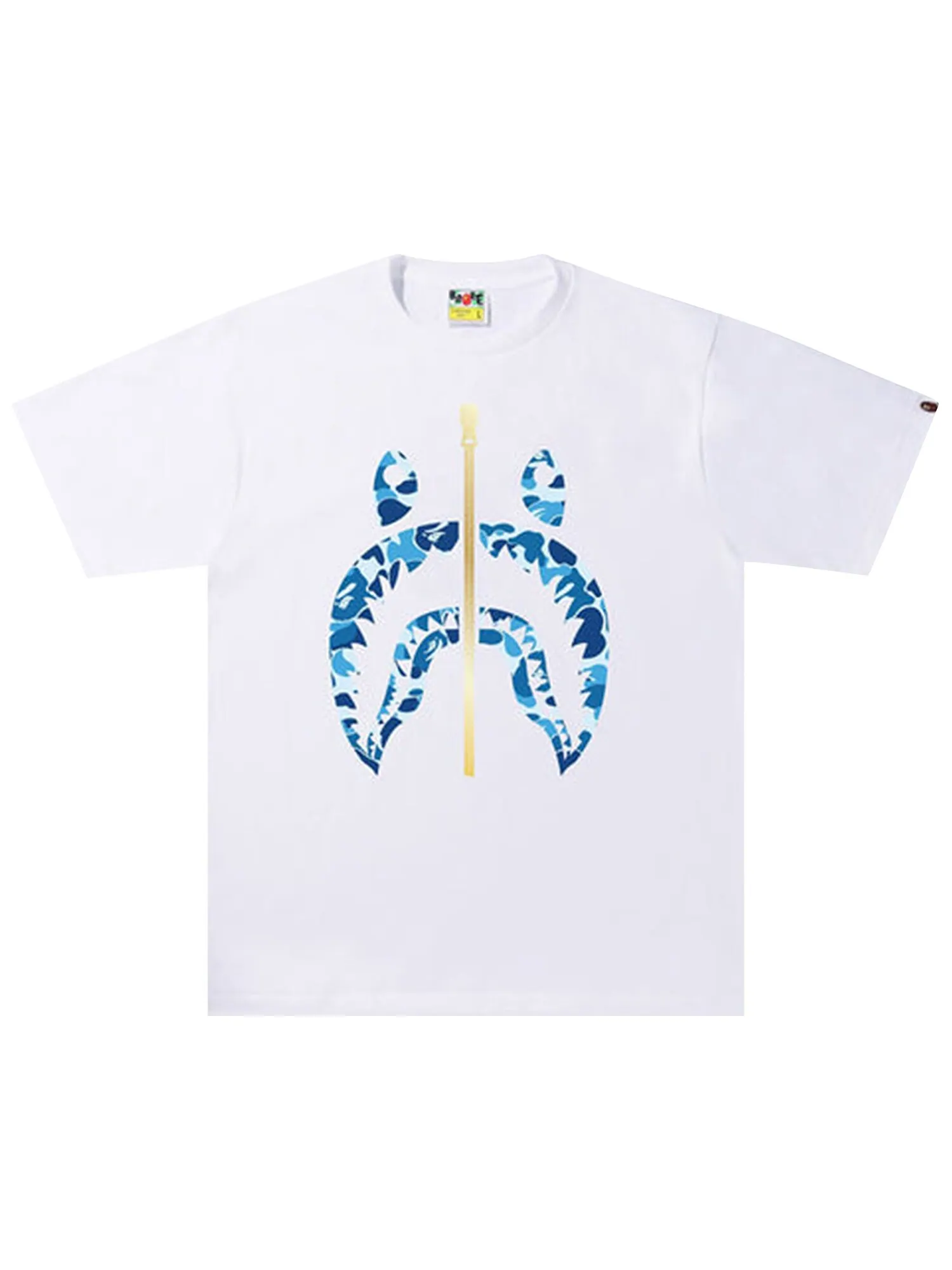 Футболка BAPE ABC Camo Shark — изображение 1 из 1, белый/синий