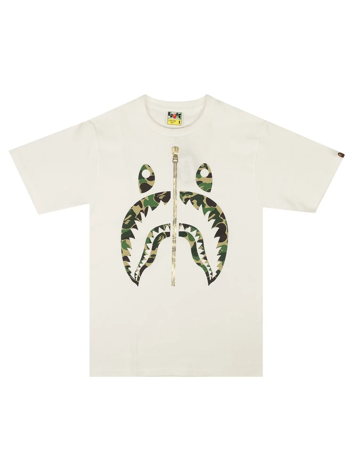 Футболка BAPE ABC Camo Shark — изображение 1 из 2, белый/зеленый
