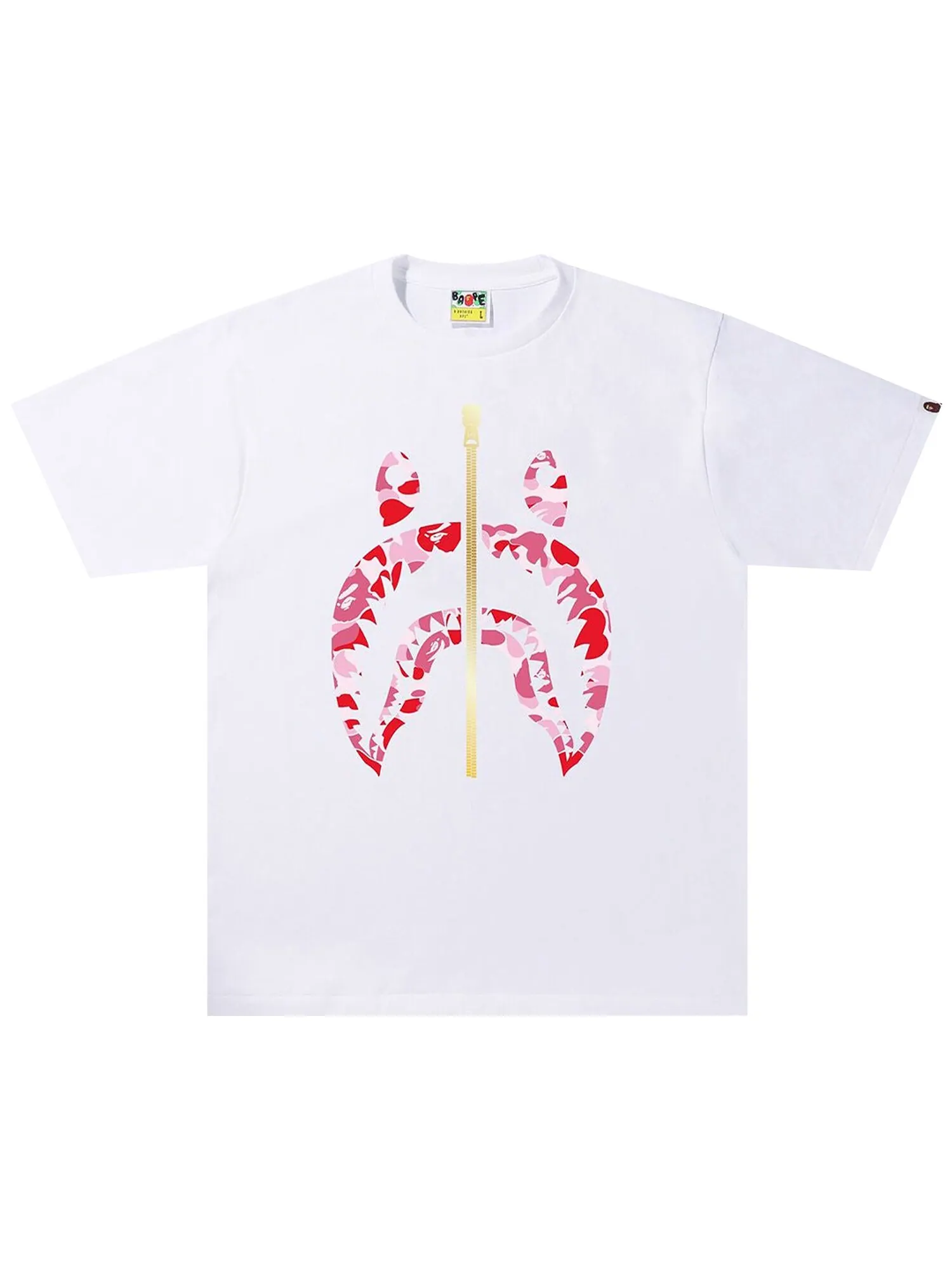 Футболка BAPE ABC Camo Shark — изображение 1 из 1, белый/розовый