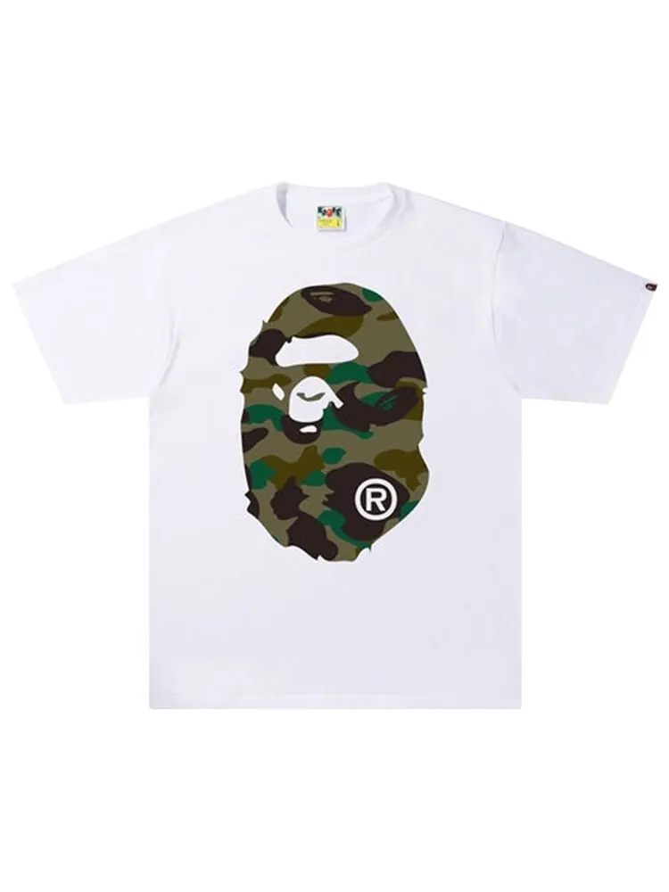 Футболка BAPE 1st Camo Big Ape Head Tee 'White/Green' — изображение 1 из 2, белый