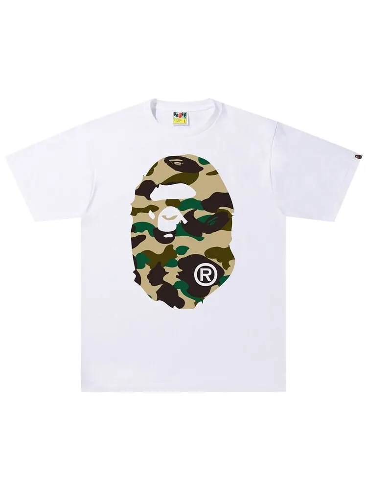 Футболка BAPE 1st Camo Big Ape Head Tee 'White/Yellow' — изображение 1 из 2, белый