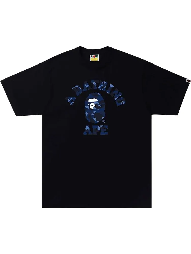 Футболка BAPE Color Camo A College Tee 'Black/Navy' — изображение 1 из 1, черный