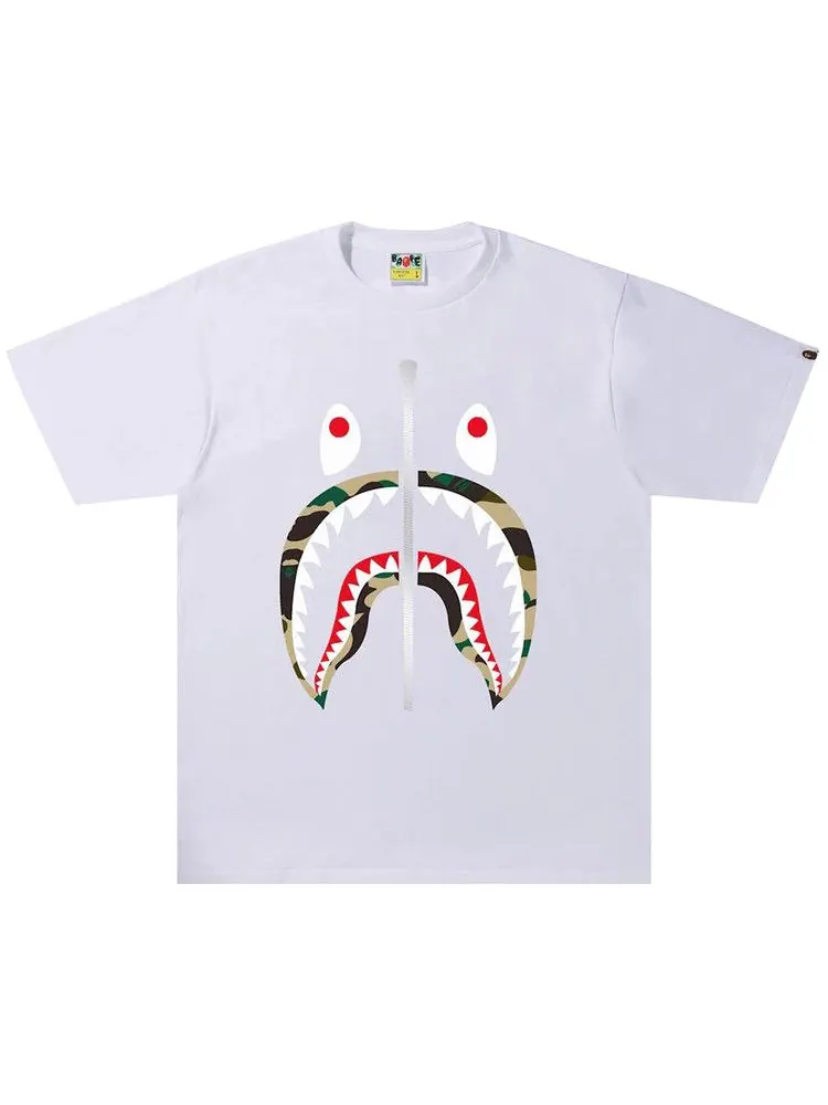 Футболка BAPE 1st Camo Shark Tee — изображение 1 из 1, белый/желтый