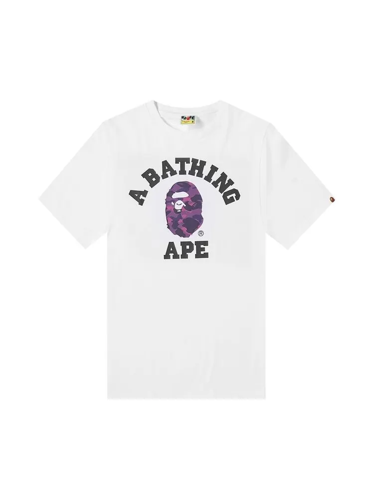 Футболка BAPE Color Camo A College Tee 'White/Purple' — изображение 1 из 1, белый