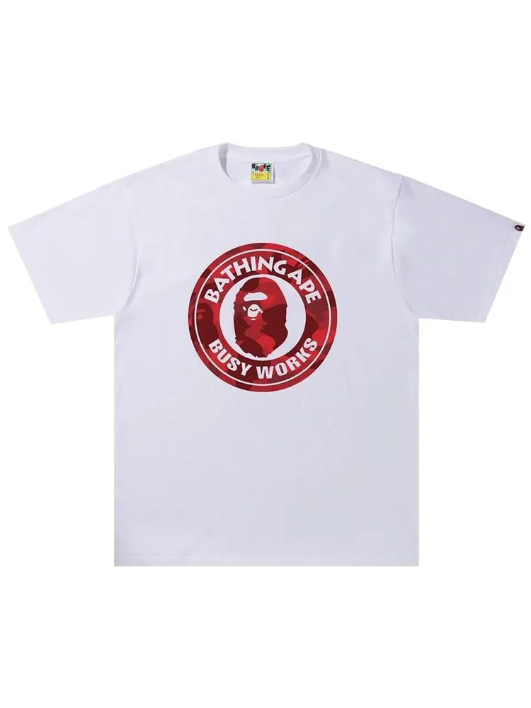 Футболка BAPE Color Camo A Busy Works Tee 'White/Red' — изображение 1 из 1, белый