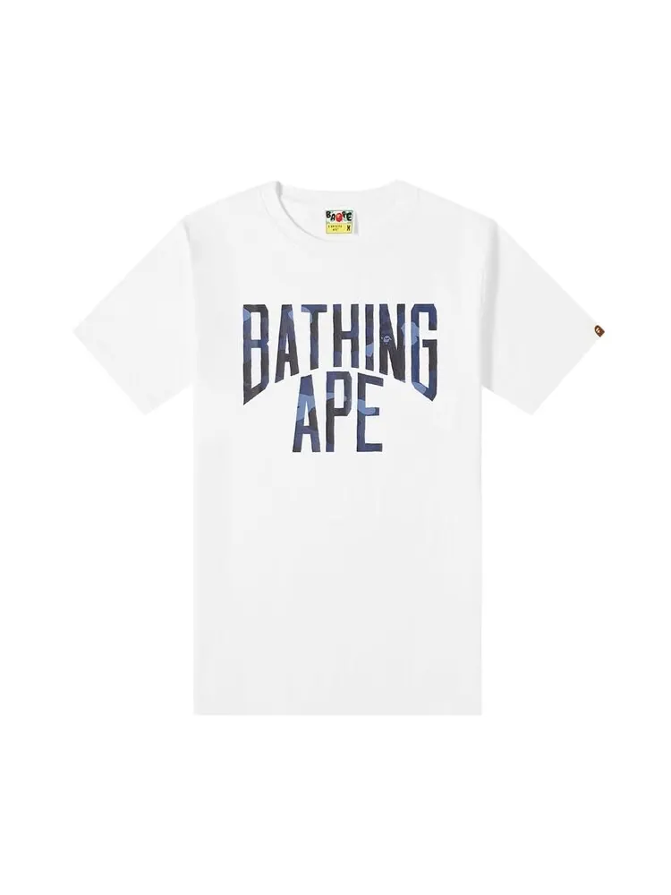 Футболка BAPE Color Camo A NYC Logo Tee 'White/Navy' — изображение 1 из 1, белый