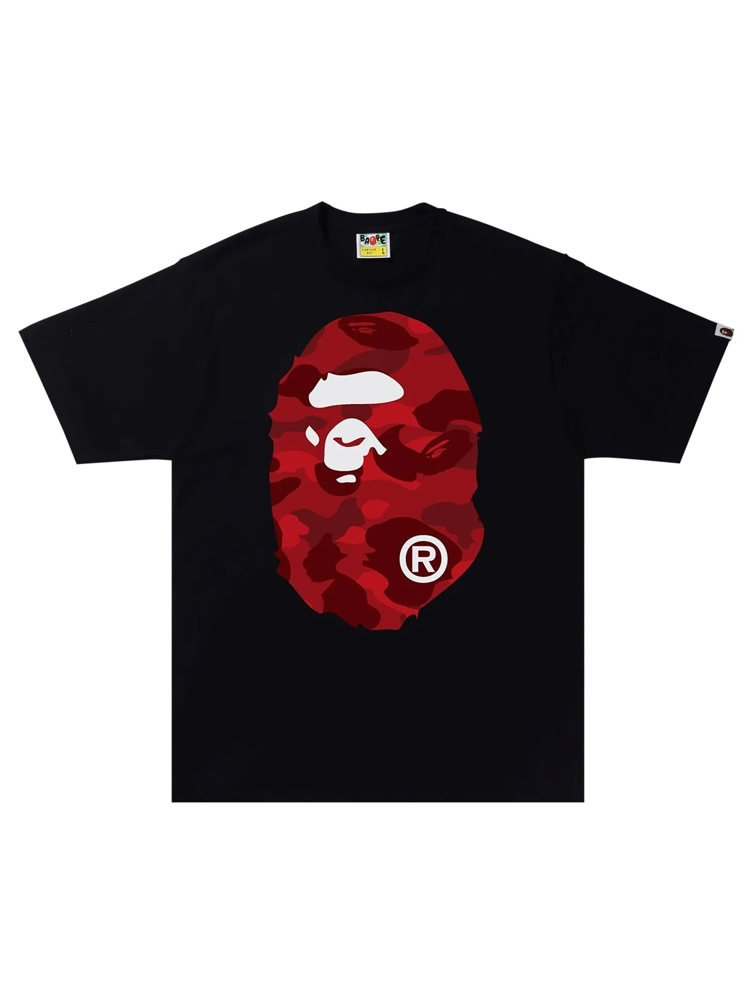 Футболка BAPE Color Camo B Big Ape Head — изображение 1 из 2, черный/красный