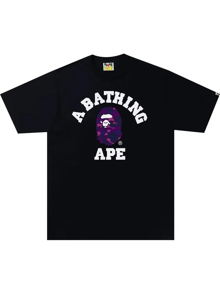 Футболка BAPE Color Camo College Tee 'Black/Purple' — изображение 1 из 1, черный