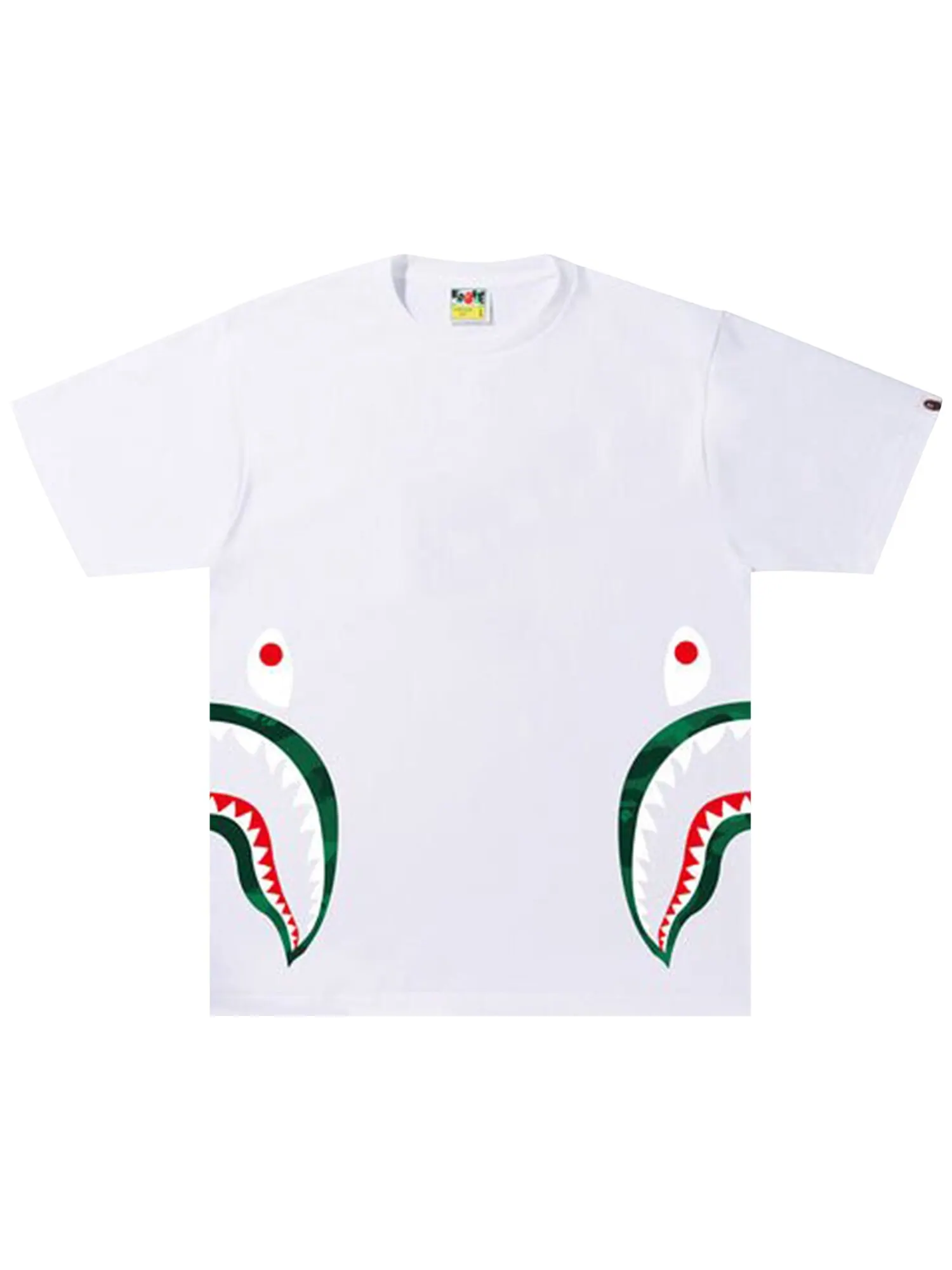 Футболка BAPE Color Camo Side Shark — изображение 1 из 1, белый/зеленый