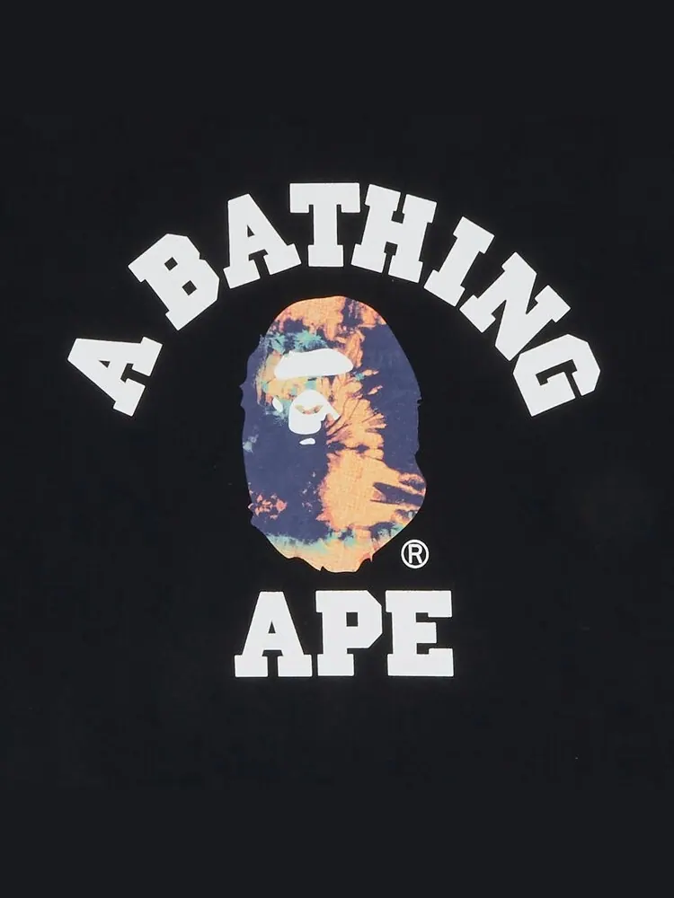 Футболка BAPE Tie Dye College Tee 'Black/Navy' — изображение 3 из 3, черный