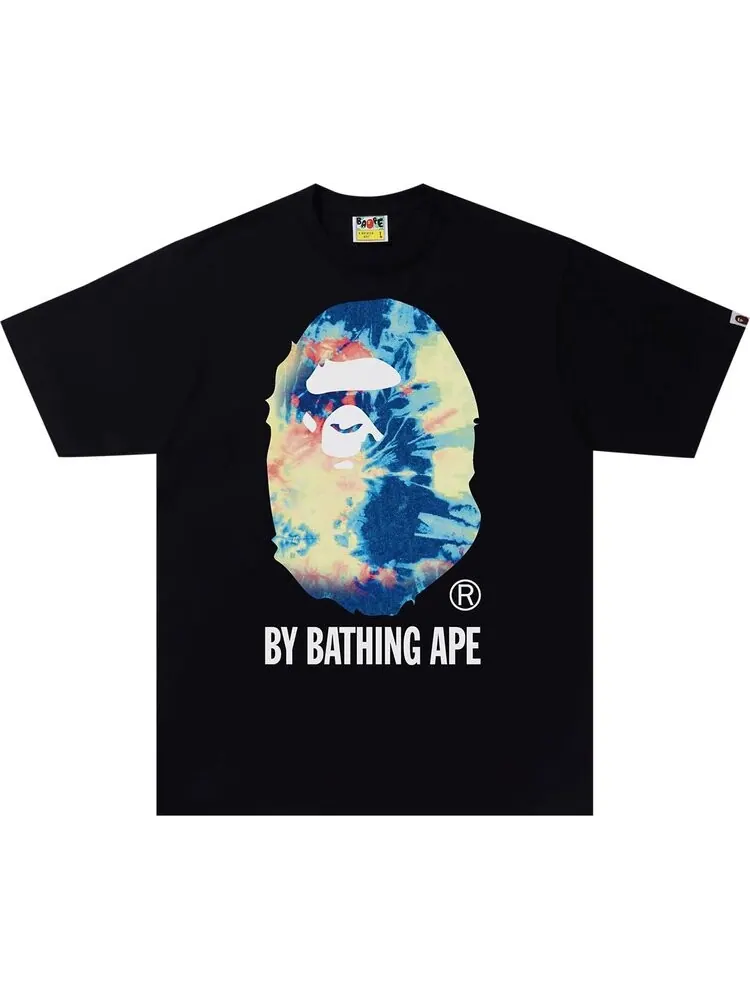 Футболка BAPE Tie Dye By Bathing Ape Tee 'Black/Multicolor' — изображение 1 из 1, черный