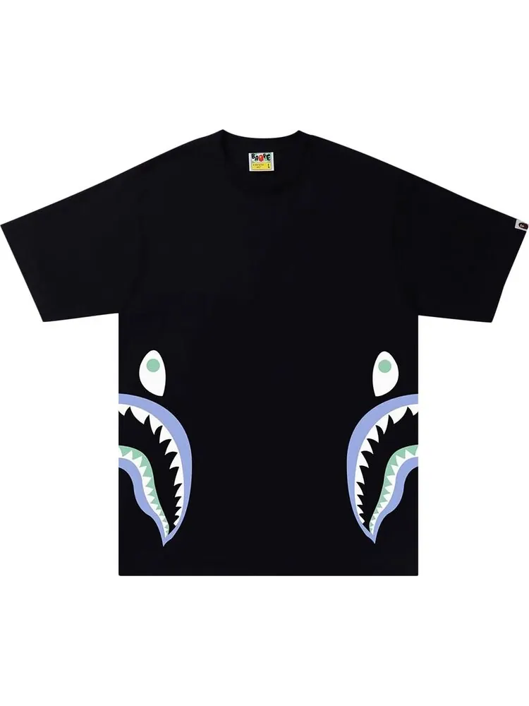 Футболка BAPE Glow In The Dark Side Shark Tee 'Black' — изображение 1 из 2, черный