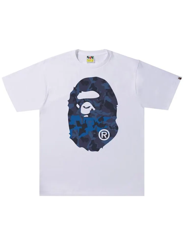 Футболка BAPE Sand Camo Big Ape Head Tee 'White/Navy' — изображение 1 из 2, белый