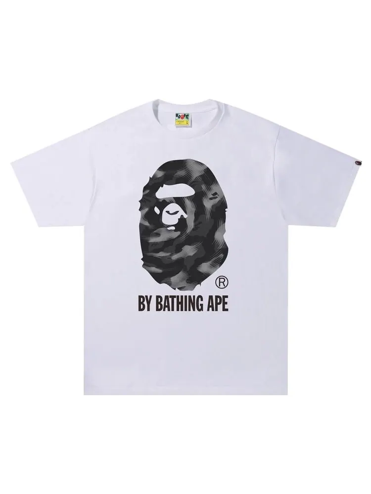 Футболка BAPE Stroke Camo By Bathing Ape T-Shirt White/Black — изображение 1 из 1, белый