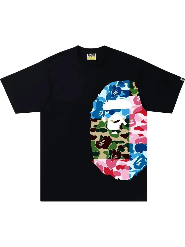 Футболка BAPE ABC Camo Crazy Side BIg Ape Head Tee 'Black' — изображение 1 из 1, черный