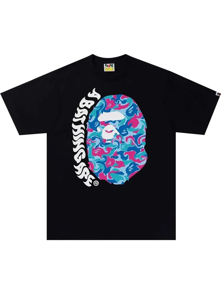 Футболка BAPE Marble Camo Ape Head Tee 'Black' — изображение 1 из 1, черный