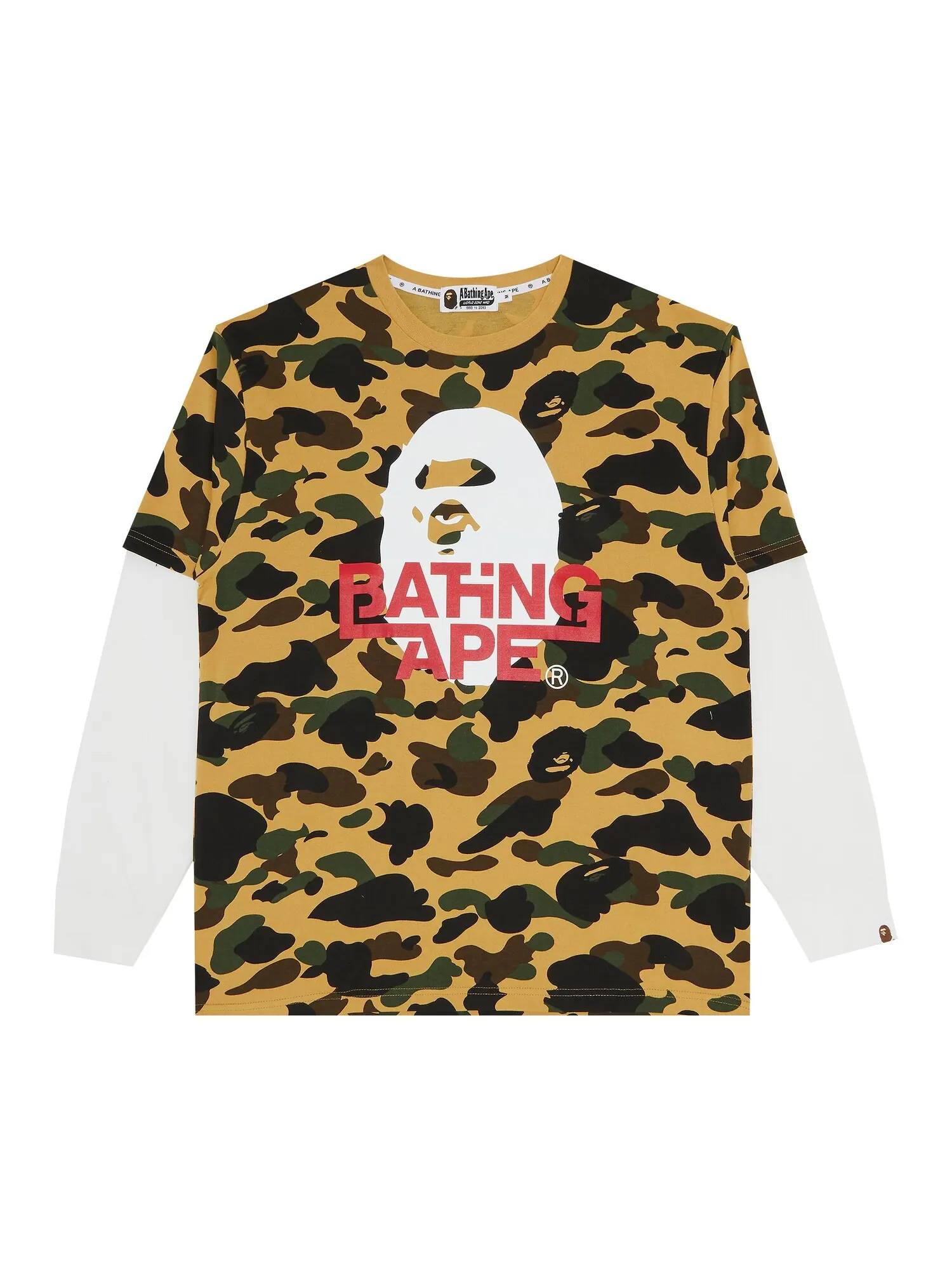 BAPE 1st Camo Многослойная футболка свободного кроя с длинными рукавами