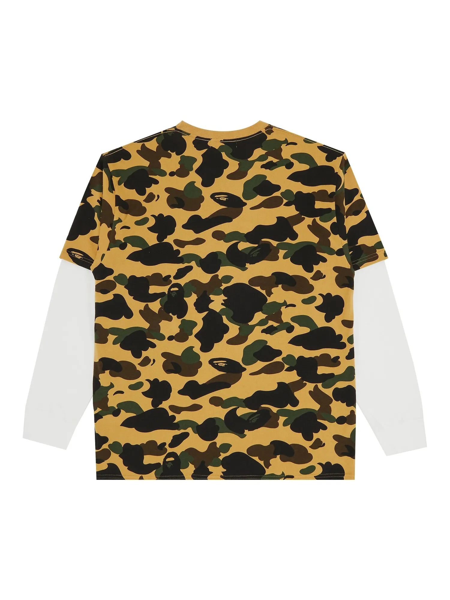 BAPE 1st Camo Многослойная футболка свободного кроя с длинными рукавами — изображение 2 из 3, желтый