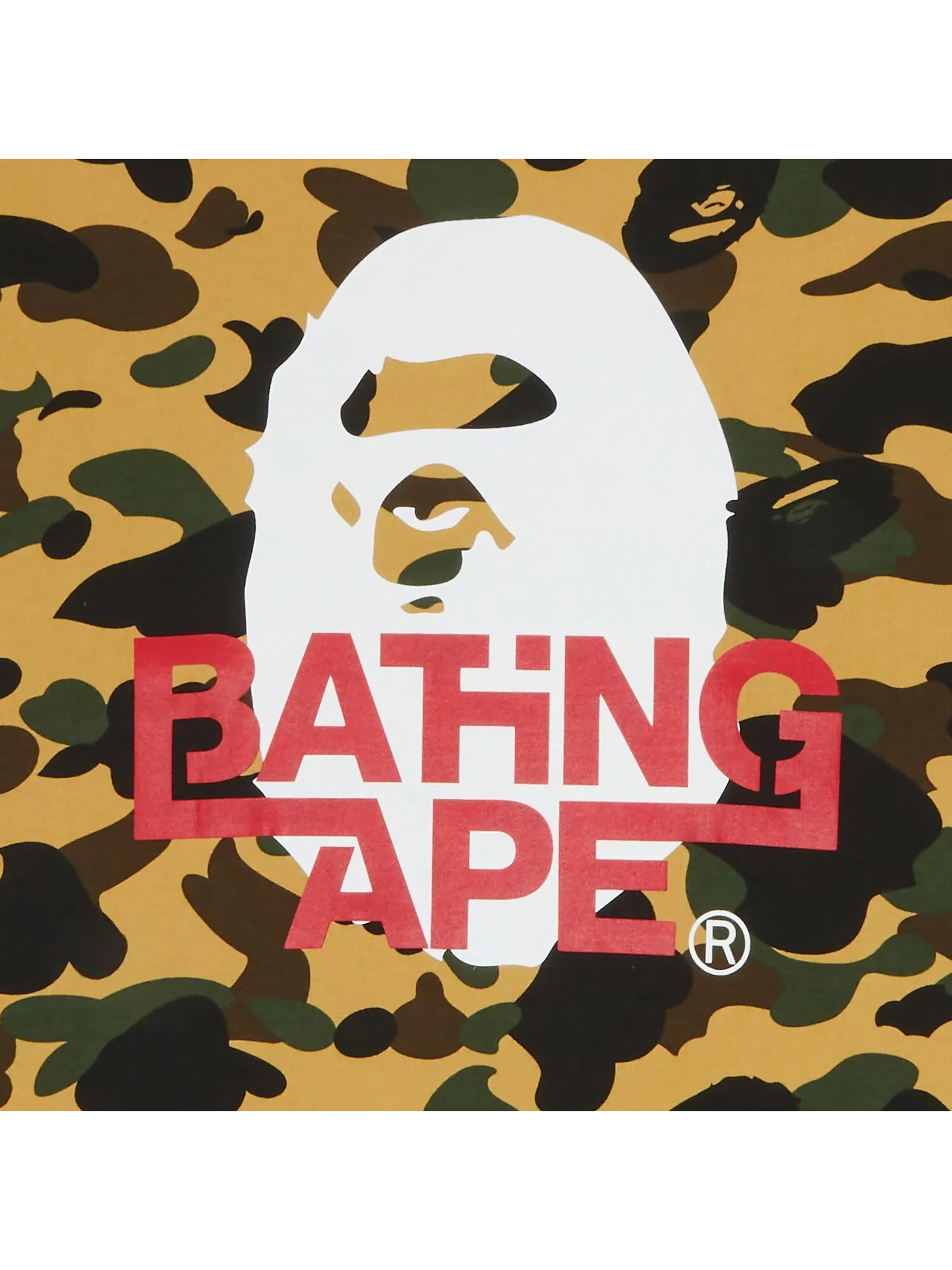 BAPE 1st Camo Многослойная футболка свободного кроя с длинными рукавами — изображение 3 из 3, желтый