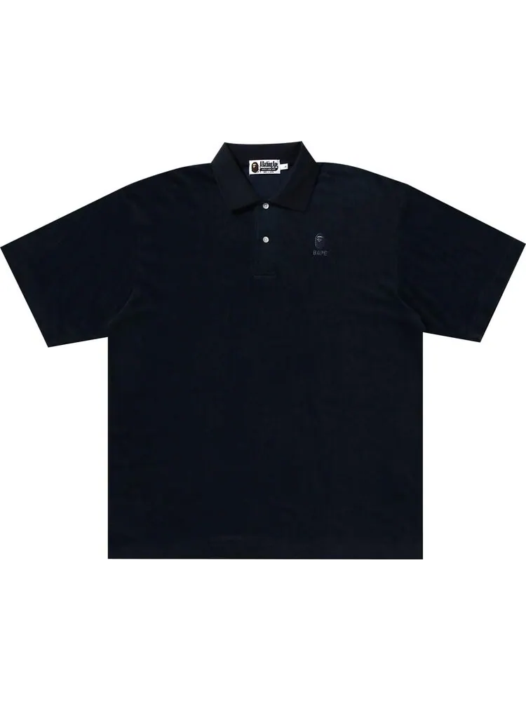 Поло BAPE Ape Head Towelling Polo 'Navy' — изображение 1 из 1, синий