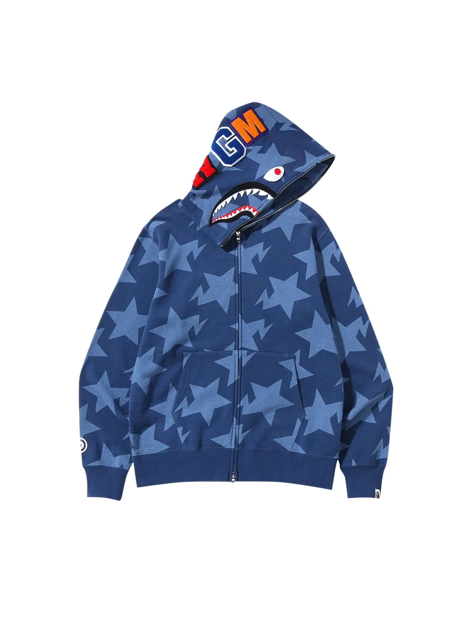 Толстовка на молнии с узором Shark BAPE Sta