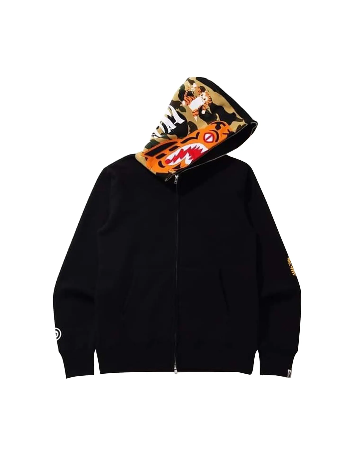 Толстовка с капюшоном на молнии BAPE Tiger — изображение 1 из 2, черный