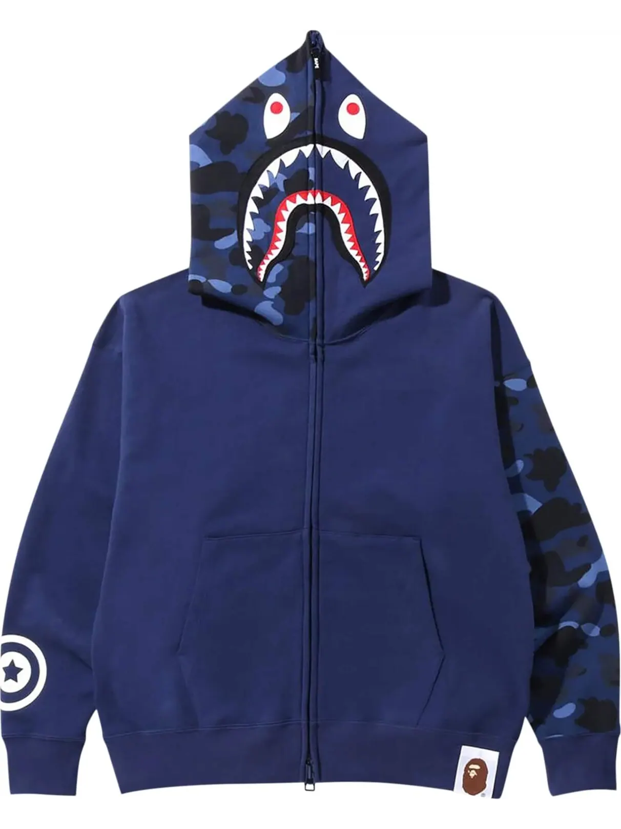 Толстовка Bape Color Camo Giant Shark Loose Fit Full Zip