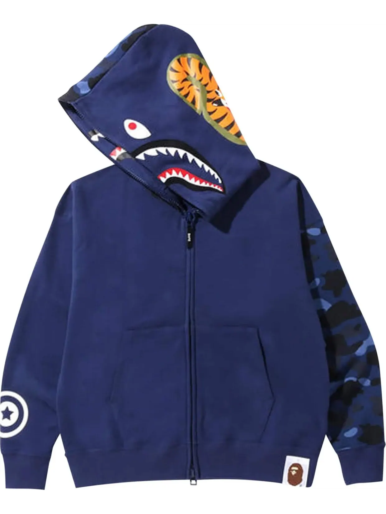 Толстовка Bape Color Camo Giant Shark Loose Fit Full Zip — изображение 3 из 3, синий