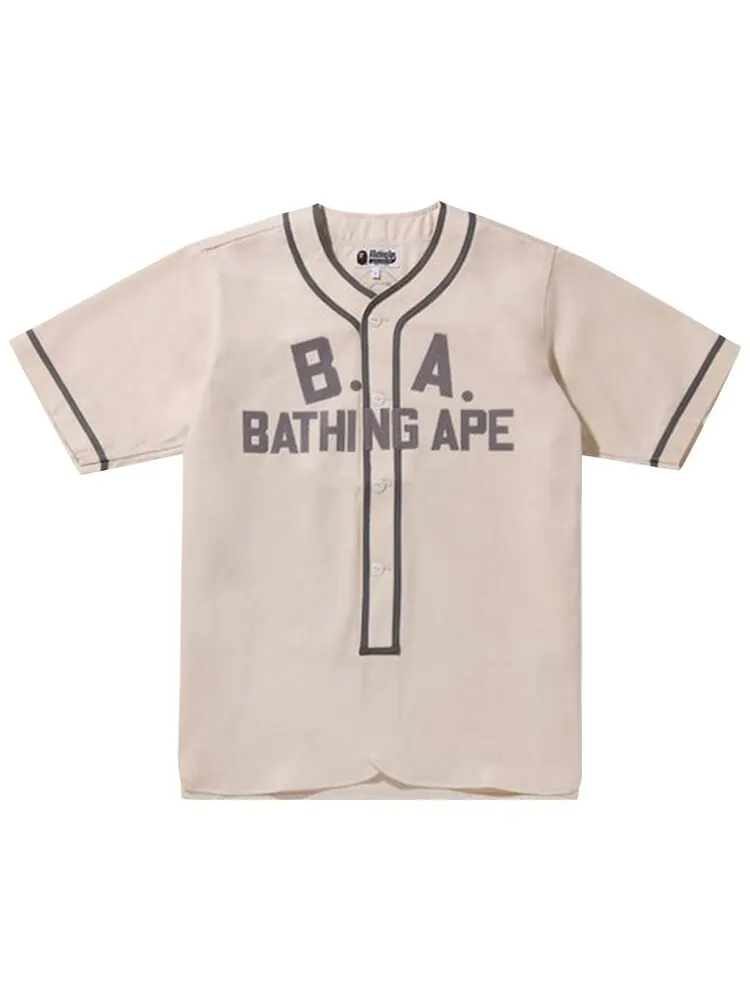 Рубашка BAPE Baseball Shirt 'Ivory' — изображение 1 из 2, белый