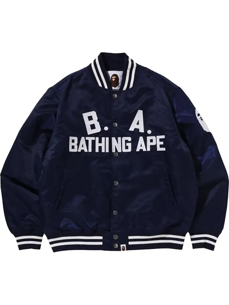 Куртка BAPE B.A. Nylon Varsity Jacket 'Blue' — изображение 1 из 1, синий