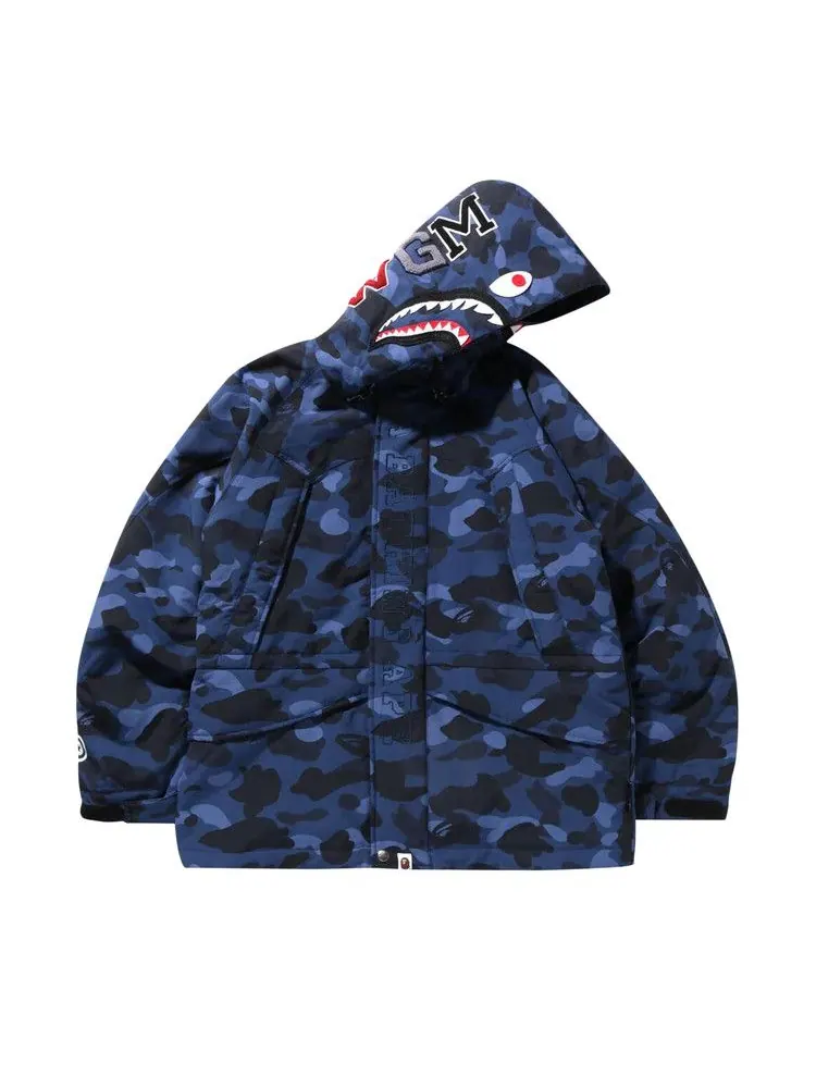 Куртка BAPE Color Camo Shark Snowboard Down Jacket — изображение 1 из 3, темно-синий