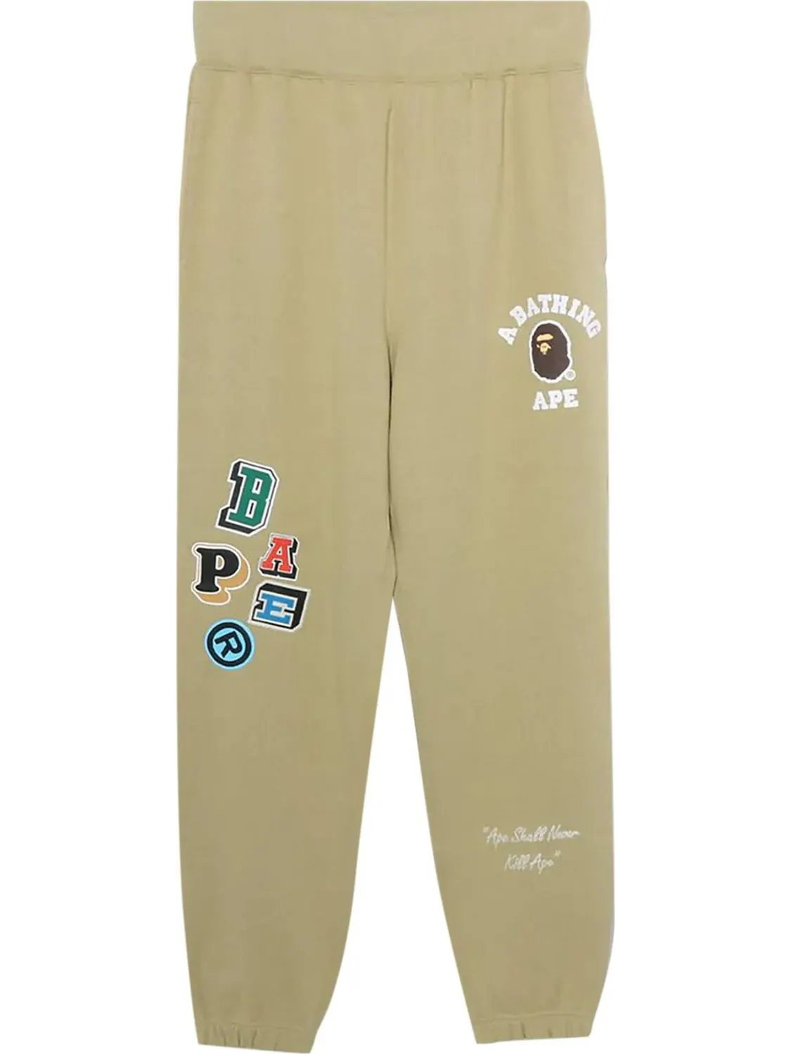 Брюки BAPE Multi Fonts Sweat Pants 'Beige' — изображение 1 из 1, бежевый