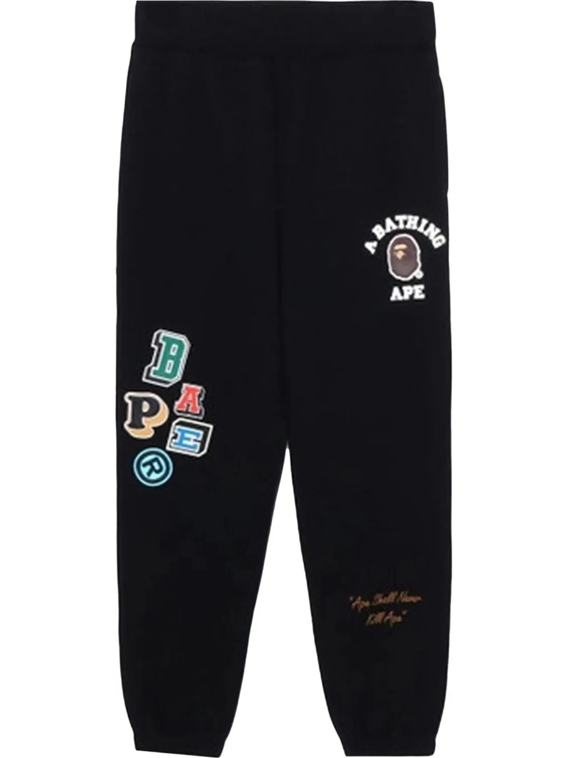 Брюки BAPE Multi Fonts Sweat Pants Black — изображение 1 из 1, черный