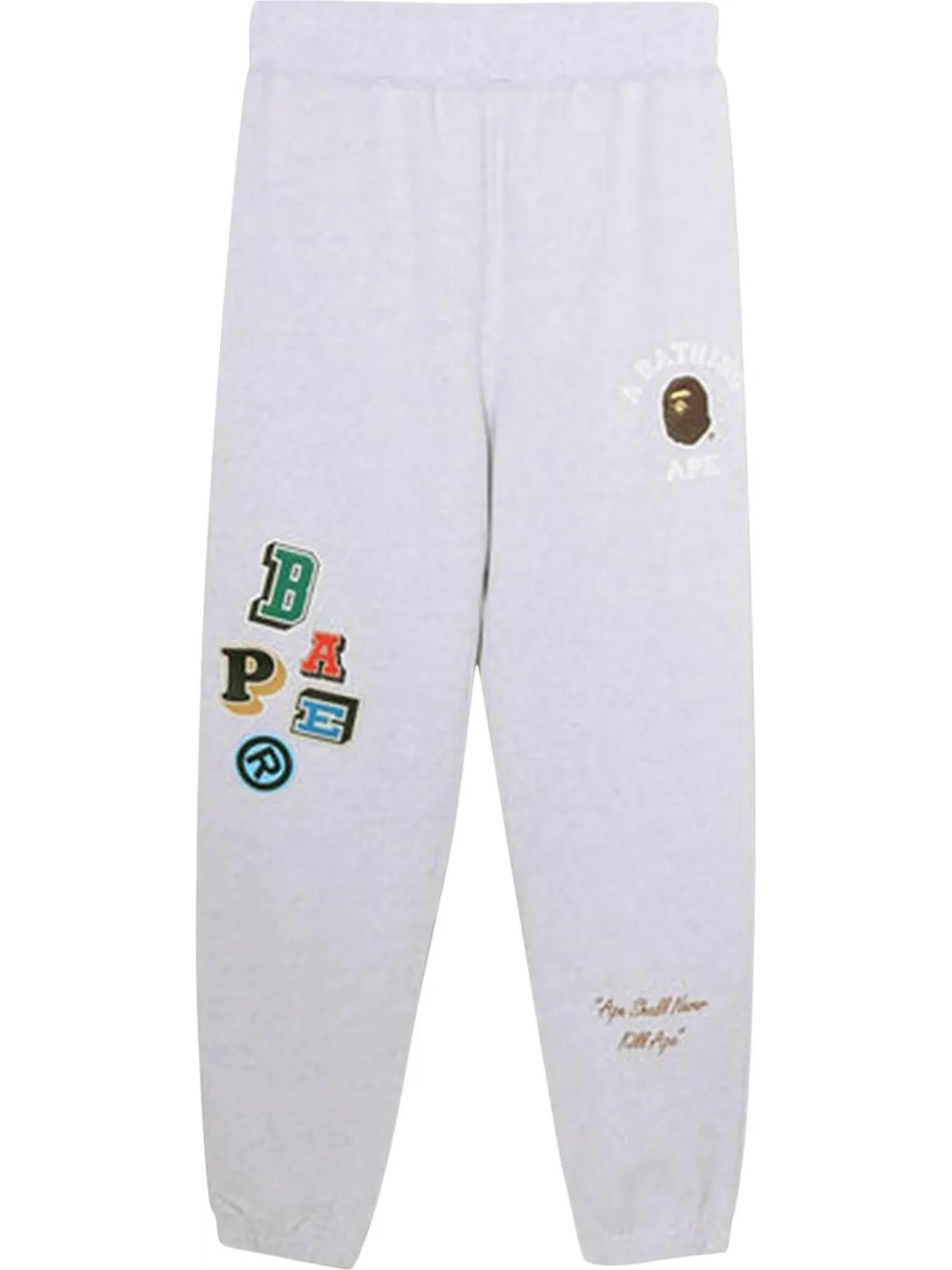 Брюки BAPE Multi Fonts Sweat Pants 'Grey' — изображение 1 из 1, серый